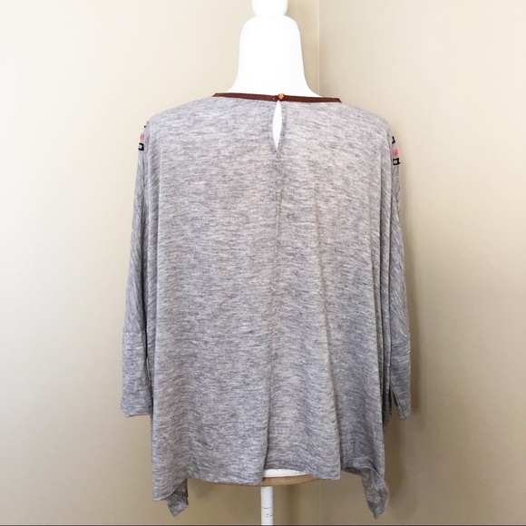 THML Embroidered Lightweight Gray Sweater - XS - Picture 4 of 13